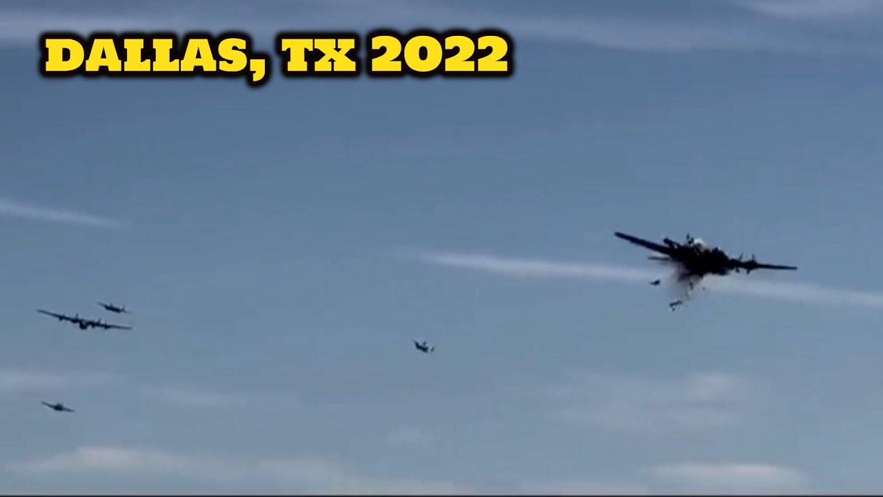 Footage of the Dallas air show accident crash of B17 Flying Fortress